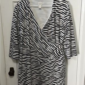 Chicos size three black and white dress